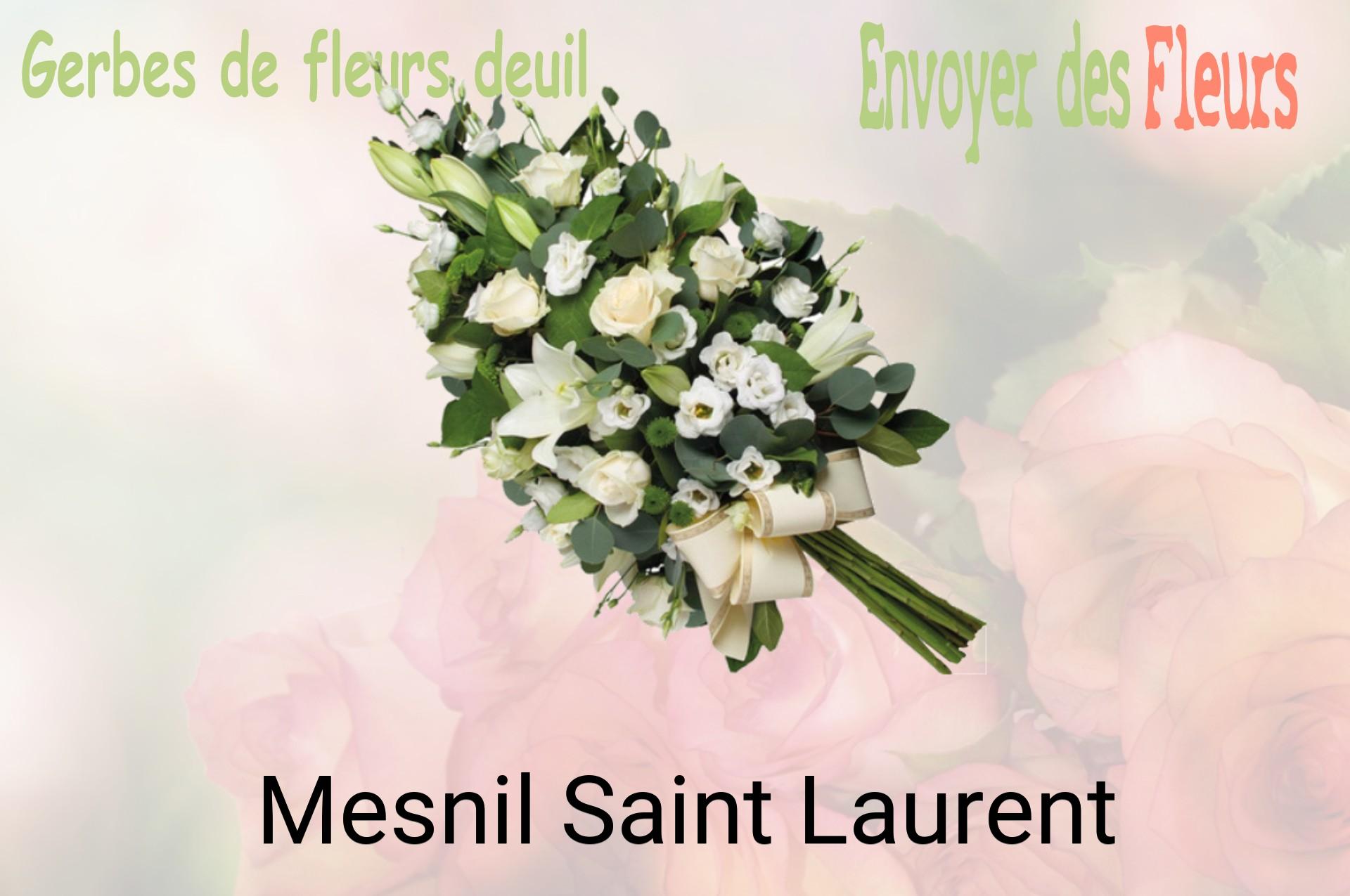 Gerbe de fleurs de deuil livrée à Mesnil-Saint-Laurent